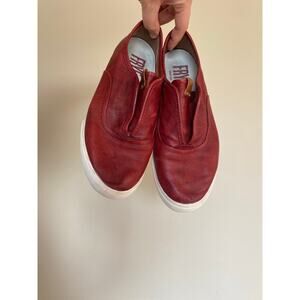 Frye red leather slip on sneakers “Bud” women’s 6.5
